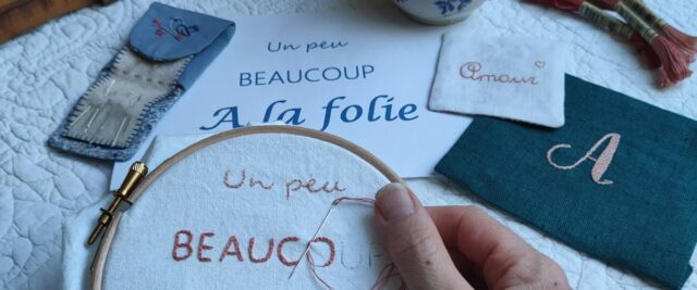 cours de broderie, le planning pour début 2024