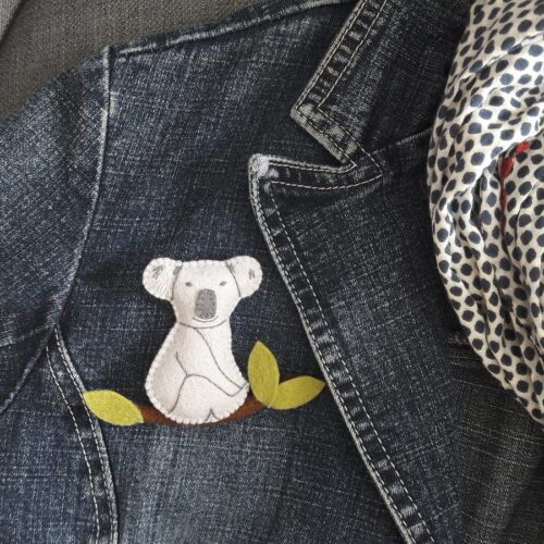 Le koala, un modèle Pique & Colegram à porter en broche