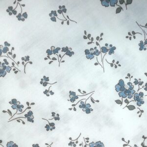 Satin de coton Sous le figuier Fabrics bleu ( robe B)